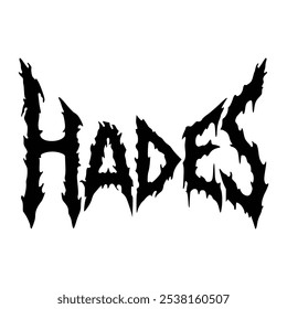 hades preto metal adesivo moda t camisa vetor ilustração modelo design