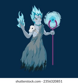 Hades God Character Cartoon Isolate Vector