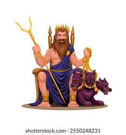 Hades God Greek Mythology Illustration Vector