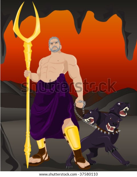 hades greek god with his hell hounds wallpaper