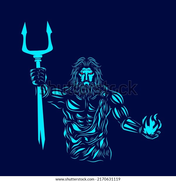 Hades the\
mythology logo line pop art portrait god colorful design with dark\
background. Abstract vector\
illustration.