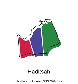 Haditsah Stadt Irak Karte Vektorgrafik Design-Vorlage auf weißem Hintergrund