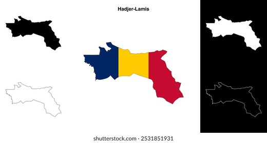 Hadjer-Lamis region outline map set
