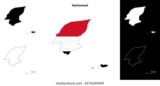 Hadramawt Governorate Outline-Kartenset