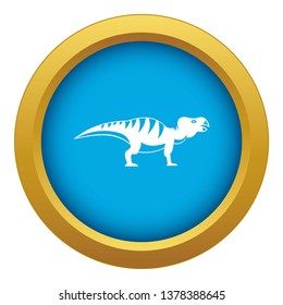 Hadrosaurid dinosaur icon blue vector isolated on white background for any design