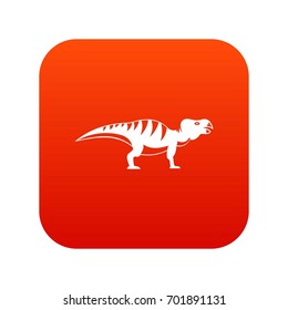 Hadrosaurid dinosaur icon digital red for any design isolated on white vector illustration