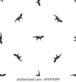 Hadrosaurid dinosaur pattern repeat seamless in black color for any design. Vector geometric illustration