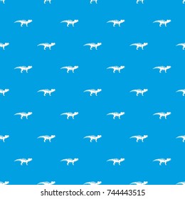 Hadrosaurid dinosaur pattern repeat seamless in blue color for any design. Vector geometric illustration
