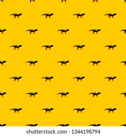 Hadrosaurid dinosaur pattern seamless vector repeat geometric yellow for any design