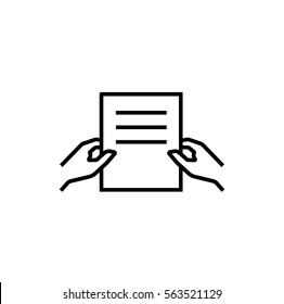 Hads holding document, contract