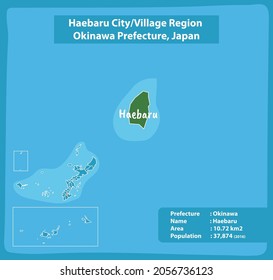 Haebaru City Village Region Okinawa Prefecture Map, Japan