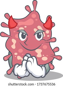 Haemophilus ducreyi dressed as devil cartoon character design style