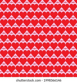Haerts seamless pattern, Heart patterns on pink background.
