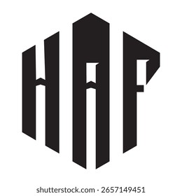 Diseño de carta HAF. Diseño de logotipo de tecnología de letras HAF sobre fondo blanco. Diseño del logotipo del monograma de HAF para el emprendedor y el negocio