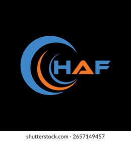 HAF letter design. HAF letter technology logo design on white background. HAF Monogram logo design for entrepreneur and business