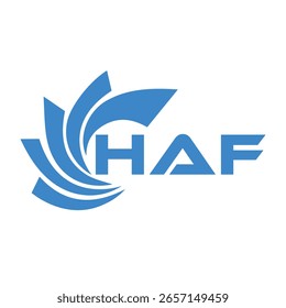 HAF-Buchstabendesign. Logo-Design der HAF-Buchstabentechnologie auf weißem Hintergrund. HAF Monogram Logo Design für Unternehmer und Unternehmen
