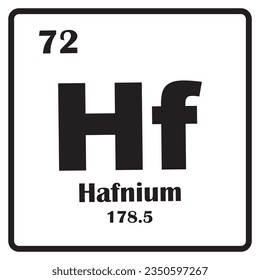 Hafnium element chemistry icon vector illustration symbol design