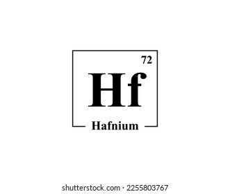 Hafnium icon vector. 72 Hf Hafnium