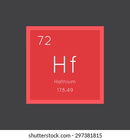 Hafnium simple style tile icon. Chemical element of periodic table. Vector illustration EPS8