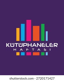 Kütüphaneler Haftasi. Día Nacional de la Biblioteca. Ilustración vectorial.