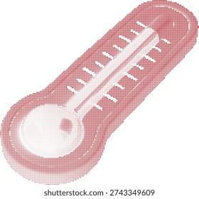 Haftone A red thermometer showing a high temperature against a white background
