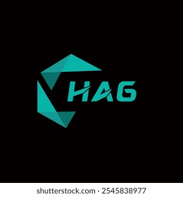 Logotipo minimalista creativo de la letra de HAG. Diseño único del logotipo de la letra del alfabeto de las iniciales del Vector de HAG 
