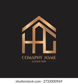 Logotipo inicial del hogar de la letra de HAG, logotipo mínimo del diseño