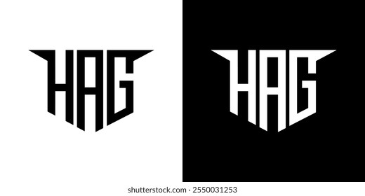 Diseño de logotipo de letra HAG con fondo blanco en ilustrador, estilo de superposición de fuente de alfabeto moderno de logotipo de Vector, diseños de caligrafía para logotipo, póster, invitación, etc.