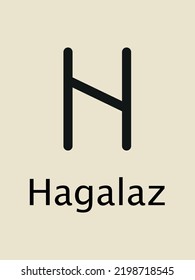 Hagalaz Runes. Complete collection of Rune alphabet, futhark. Writing ancient Germans. Vector Mystical symbols. 
Esoteric, occult, magic illustration for Tattoos.
