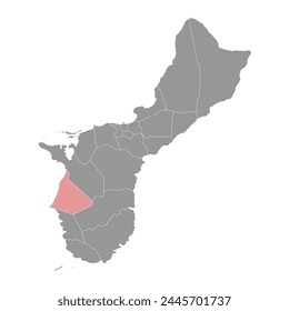 Hagat municipality map, administrative division of Guam. Vector illustration.