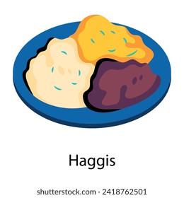 Haggis dish icon in flat style 