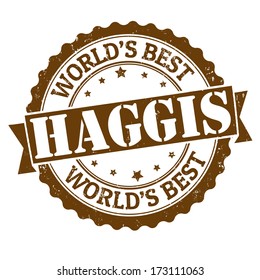 Haggis grunge rubber stamp on white, vector illustration