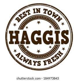 Haggis grunge rubber stamp on white, vector illustration