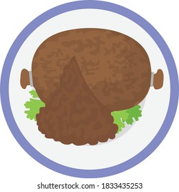 Haggis on a platter Concept, Savoury Pudding Vector Icon Design, National Dish of Scotland Sign,Traditional cuisine Symbol, Gourmet food cooking and restaurant menu item, Scottish hagese Graphic