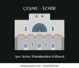 Iglesia de Hagia Haralambos, que ha albergado muchos eventos como conciertos, exposiciones y entrevistas desde el día en que fue inaugurada. Esmirna, Cesme