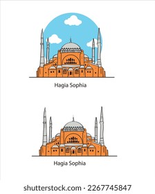 Santa Sofía. ayasofya ayasofya Estambul. Ilustración dibujada por mano