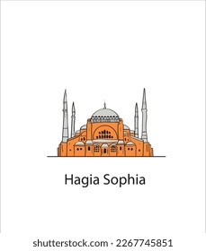 Santa Sofía. ayasofya ayasofya Estambul. Ilustración dibujada por mano