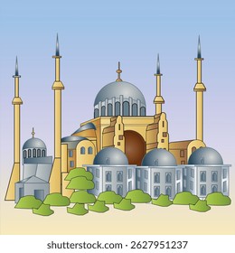 Ilustração do vetor do edifício Hagia Sophia