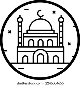 Hagia Sophia Grand Mosque concept, Sultan Ahmed Mosque vector line icon design, Republic of Turkiye symbol, Turkey culture sign, Turkish traditions Elements stock illustration