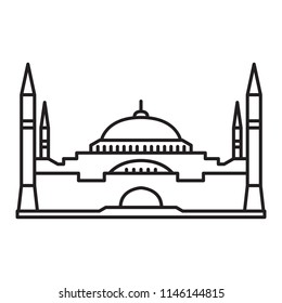 Hagia Sophia icon. Istanbul Hagia Sophia monument mosque. Vector.