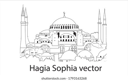 Hagia Sophia, Istanbul. Handgezeichnete Illustration