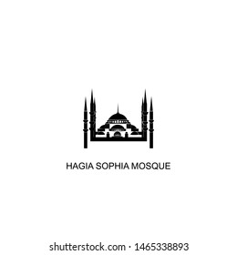 hagia sophia mosque icon vector black design