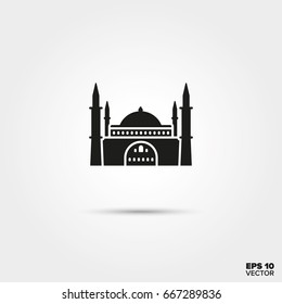 Hagia Sophia Mosque, Istanbul, Turkey. EPS 10 Vector icon.