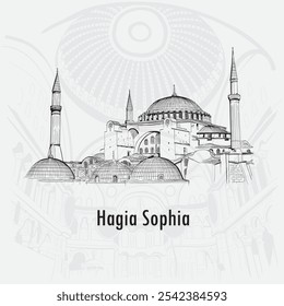 Hagia Sophia Sketch Vector Print