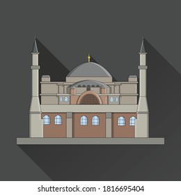 Hagia Sophia Vector Illustration Flat icon with long shadow