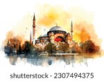 Hagia sophia vector illustration, istanbul Turkey