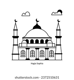Hagia Sophia vector Solid  Design illustration. Symbol on White background EPS 10 File 