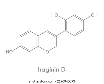 Haginin D structure. Molecule of isoflavan (flavonoid).