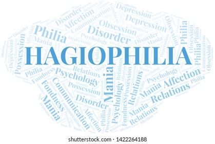 Hagiophilia word cloud. Type of Philia.