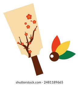 Hagoita illustration, material for New Year's cards